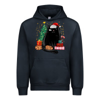 Navy christmas black cat Urban Hoodie - MaliasSmallBusiness