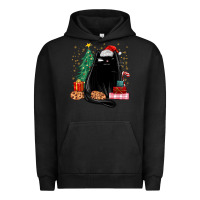 Pigment Black christmas black cat Urban Hoodie - MaliasSmallBusiness