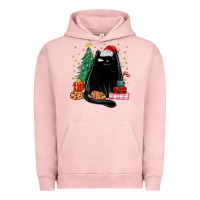 Pigment Salmon christmas black cat Urban Hoodie - MaliasSmallBusiness