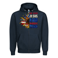 Navy She loves Jesus and America too 4th of july Zipper Hoodie - CowGirlArtShop