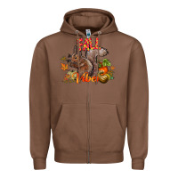Chestnut Fall Vibes Squirrel Zipper Hoodie - CowhideDigitalArt