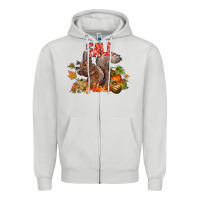 Dove Grey Fall Vibes Squirrel Zipper Hoodie - CowhideDigitalArt