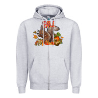 Heather Grey Fall Vibes Squirrel Zipper Hoodie - CowhideDigitalArt
