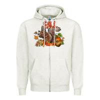 Oatmeal Heather Fall Vibes Squirrel Zipper Hoodie - CowhideDigitalArt