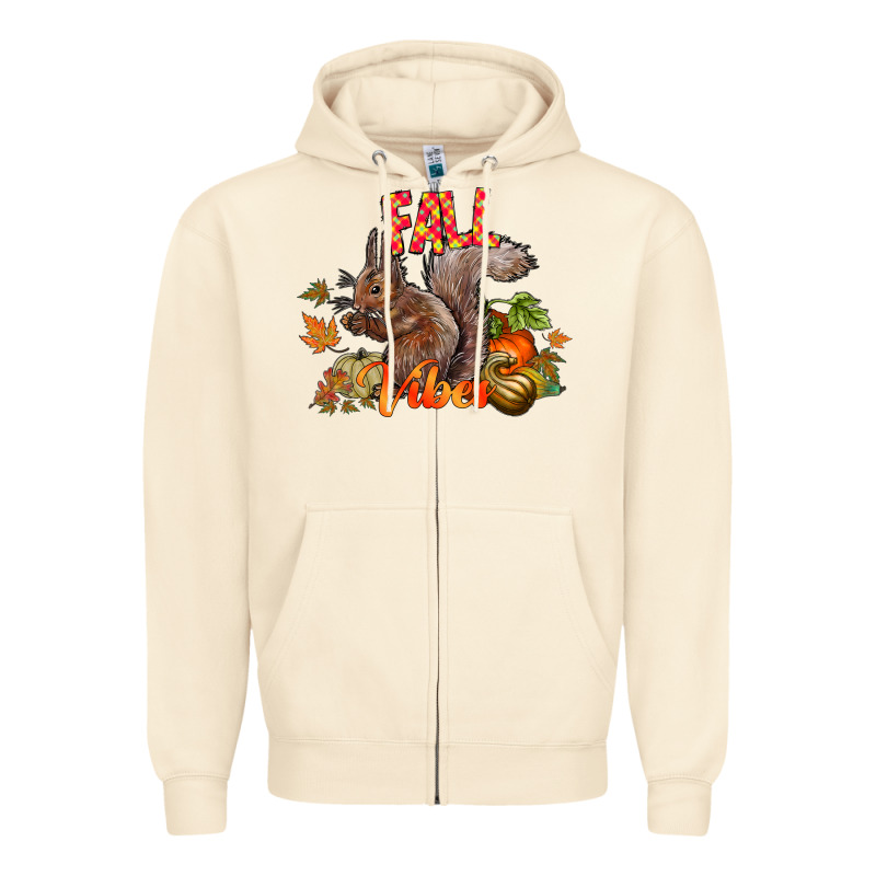 Fall Vibes Squirrel Zipper Hoodie by CowhideDigitalArt | Teevron