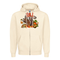 Sandshell Fall Vibes Squirrel Zipper Hoodie - CowhideDigitalArt