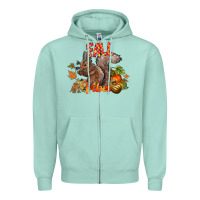 Seafoam Fall Vibes Squirrel Zipper Hoodie - CowhideDigitalArt