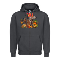 Smoke Fall Vibes Squirrel Zipper Hoodie - CowhideDigitalArt