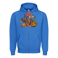 True Royal Fall Vibes Squirrel Zipper Hoodie - CowhideDigitalArt
