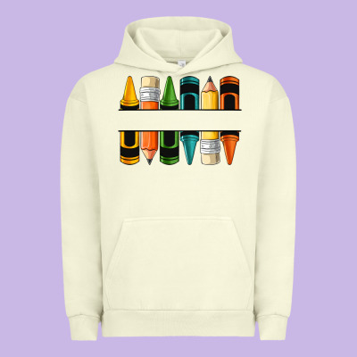 Custom Crayons With Pencil Urban Hoodie Designed By Nancycooperartshop