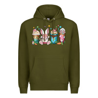 Army Green easter coffee cups Premium Hoodie - MaliasSmallBusiness