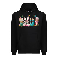 Black easter coffee cups Premium Hoodie - MaliasSmallBusiness
