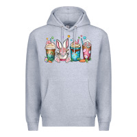 Heather Grey easter coffee cups Premium Hoodie - MaliasSmallBusiness
