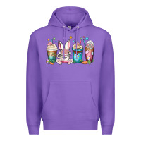 Purple easter coffee cups Premium Hoodie - MaliasSmallBusiness