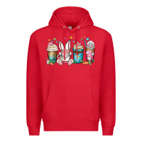 Red easter coffee cups Premium Hoodie - MaliasSmallBusiness