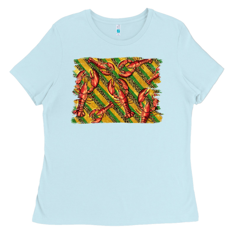 Mardi Gras Crawfish Background Ladies Tee by BarkalooDesign | Teevron