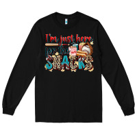 Black i'm just here for the snacks Long Sleeve Tee - Zillion Design Studio