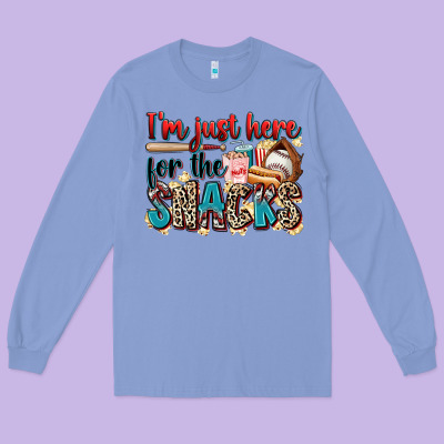 I'm Just Here For The Snacks Long Sleeve Tee Designed By Zillion Design Studio