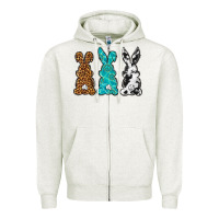 Oatmeal Heather Western Happy Easter peeps Zipper Hoodie - Neo Western