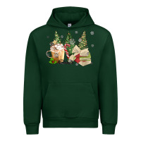 Forest Green christmas coffee and book Urban Hoodie - MaliasSmallBusiness