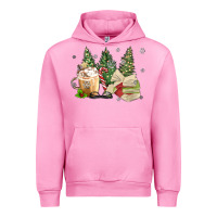 Fuchsia Pink christmas coffee and book Urban Hoodie - MaliasSmallBusiness