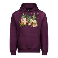Mauve Wine christmas coffee and book Urban Hoodie - MaliasSmallBusiness