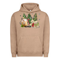 Pigment Burro christmas coffee and book Urban Hoodie - MaliasSmallBusiness