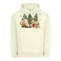 Pigment Pistachio christmas coffee and book Urban Hoodie - MaliasSmallBusiness