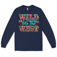 Navy wild like the west Long Sleeve Tee - Zillion Design Studio
