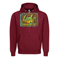 Burgundy the lake is my happy place Zipper Hoodie - HRA Design Shop