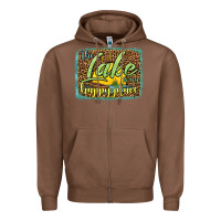 Chestnut the lake is my happy place Zipper Hoodie - HRA Design Shop