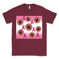 Burgundy breast cancer awareness sunflower Classic Tee - RanaPortraitStore
