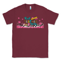 Burgundy best teacher ever libbey glass Classic Tee - BundleAndBundleShop