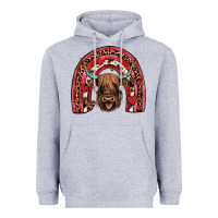 Heather Grey valentines highland cow rainbow Heavyweight Hoodie - JahusDesignShop