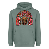 Sage valentines highland cow rainbow Heavyweight Hoodie - JahusDesignShop