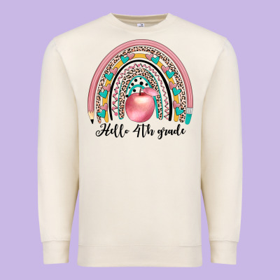 Hello 4th Grade Premium Sweatshirt Designed By Jahusdesignshop