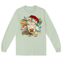 Matcha charolais cattle cow with christmas lights and hat Long Sleeve Tee - RanaPortraitStore