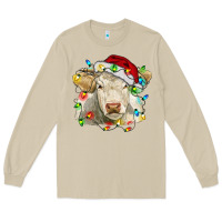 Mushroom charolais cattle cow with christmas lights and hat Long Sleeve Tee - RanaPortraitStore