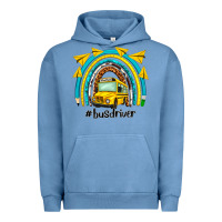 Pigment Pebble Blue bus driver rainbow Urban Hoodie - NancyCooperArtShop
