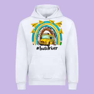 Bus Driver Rainbow Urban Hoodie Designed By Nancycooperartshop