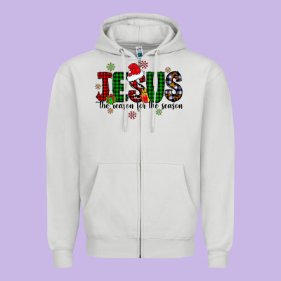 Jesus The Season For The Season Zipper Hoodie Designed By Cowhidedigitalart