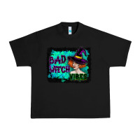 Black Halloween Bad Witch Vibes Watercolor Urban Heavy Tee - RanaPortraitStore