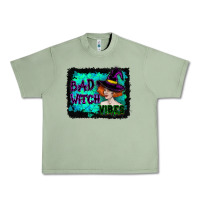 Oil Green Halloween Bad Witch Vibes Watercolor Urban Heavy Tee - RanaPortraitStore