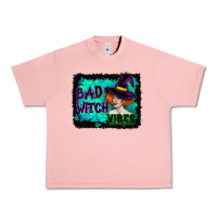 Salmon Halloween Bad Witch Vibes Watercolor Urban Heavy Tee - RanaPortraitStore