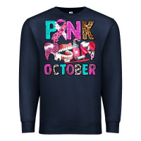 Navy pink october Premium Sweatshirt - AdoDesignShop