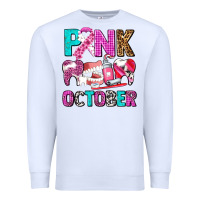 White pink october Premium Sweatshirt - AdoDesignShop