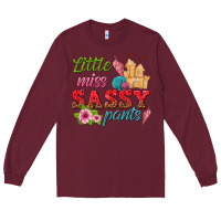 Burgundy little miss sassy pants Long Sleeve Tee - texasbilliewilder