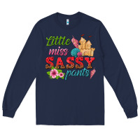 Navy little miss sassy pants Long Sleeve Tee - texasbilliewilder