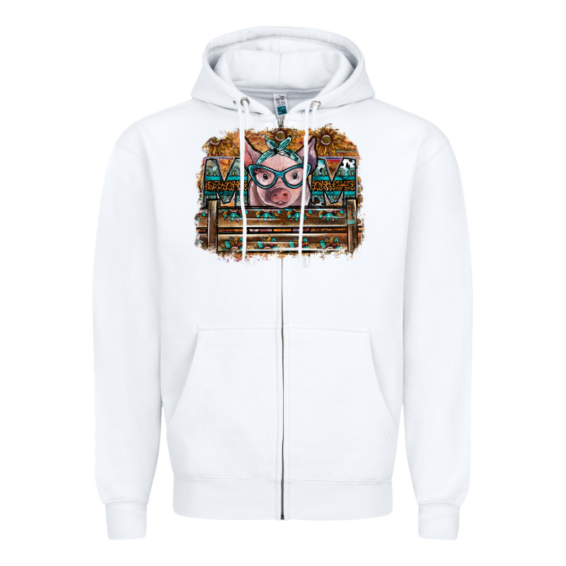 Mom Pig Zipper Hoodie by SublimationCraftShop | Teevron