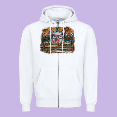 Mom Pig Zipper Hoodie Designed By Sublimationcraftshop
